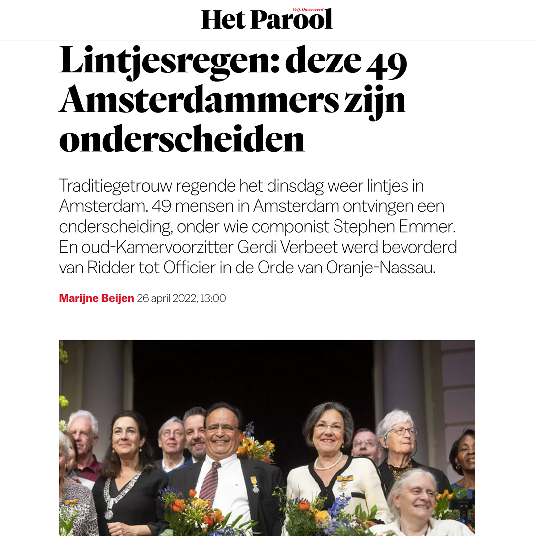 Lintjesregen : Deze 49 Amsterdammers zijn onderscheiden